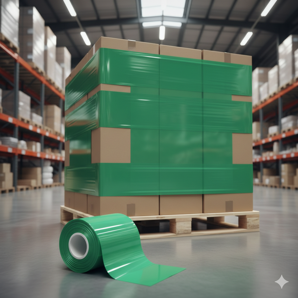 Színes stretch-fólia – 500 mm x 23 µm (zöld)
